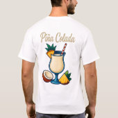 Piña Colada T-Shirt – Tropical Rum Cocktail (Achterkant)