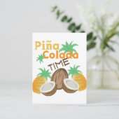 Pina Colada Time Briefkaart (Staand voorkant)