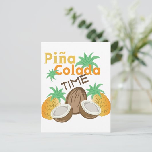 Pina Colada Time Briefkaart (Staand voorkant)