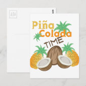 Pina Colada Time Briefkaart (Voorkant / Achterkant)