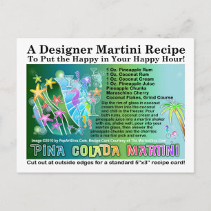 Pina Colada Tropical Martini Recept Briefkaart