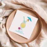 Piña Colada Tropical Wedding Bachelorette Servet<br><div class="desc">Deze bachelorette napkin heeft een schilderij van een waterverf van een piña colada glas. Pas aan met uw informatie en verander om het even welke formulering om uw gebeurtenis aan te passen.</div>