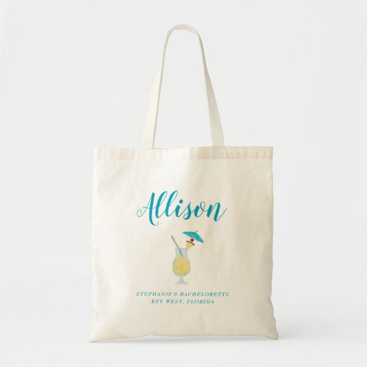 Piña Colada Tropical Wedding Bridesmaid Tote Bag (Voorkant)