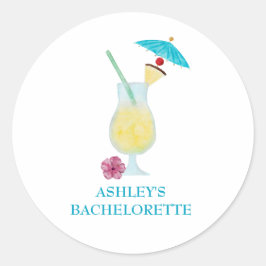 Piña Colada Tropical Wedding Vrijgezellenfeest Ronde Sticker