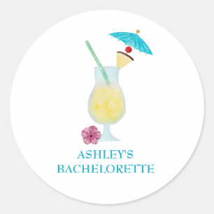 Piña Colada Tropical Wedding Vrijgezellenfeest Ronde Sticker