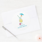 Piña Colada Tropical Wedding Vrijgezellenfeest Ronde Sticker (Envelop)