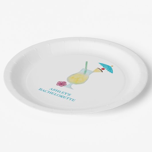 Piña Colada Tropisch Trouw Bruidsfeest  Papieren Bordje (Gekanteld)