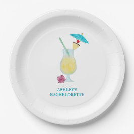 Piña Colada Tropisch Trouwfeest Bruidsmeisjesfeest Papieren Bordje