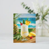 Pina Colada – Tropische klassieker Feestdagenkaart (Staand voorkant)