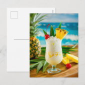 Pina Colada – Tropische klassieker Feestdagenkaart (Voorkant / Achterkant)
