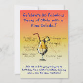 Pina Colada verjaardagsfeestje uitnodiging (Voorkant)