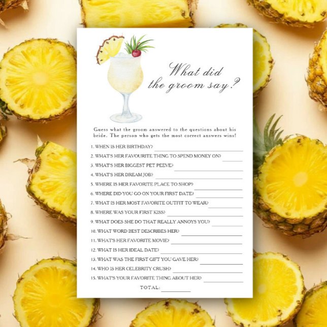 Pina Colada - Wat zei de bruidegom bruidsspel (Creator heeft geüpload)
