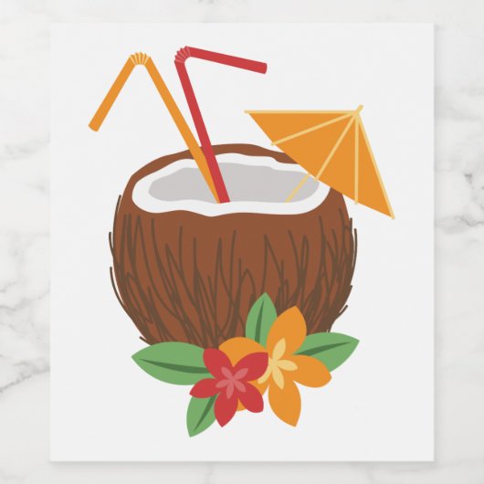 Pina Colada Wijn Etiket (Enkel label)