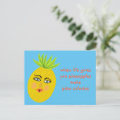 Piña Coladas Whimsical Pineapple Briefkaart (Staand voorkant)