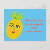 Piña Coladas Whimsical Pineapple Briefkaart (Voorkant)