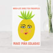 PINA COLADAS Whimsical Sweet Pineappel Custom Kaart (Voorkant)
