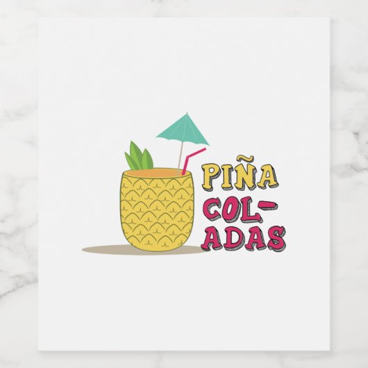 Pina Coladas Wijn Etiket (Enkel label)