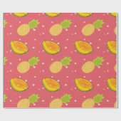 piña , papaja - fruitpatroon cadeaupapier (Vlak)