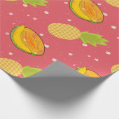 piña , papaja - fruitpatroon cadeaupapier (Hoek)