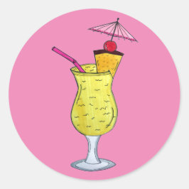 Pina Piña Colada Puerto Rican Pineapple Cocktail Ronde Sticker