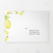 Pina Waterverf Pineapple Fruit Tropic Wedding Drieluik Uitnodiging (Cover)