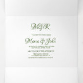 Pina Waterverf Pineapple Fruit Tropic Wedding Drieluik Uitnodiging (Binnenkant midden)