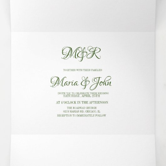 Pina Waterverf Pineapple Fruit Tropic Wedding Drieluik Uitnodiging (Binnenkant midden)