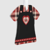 Pinafore jurk gepersonaliseerde volkskunst kerst ornament (voorkant)
