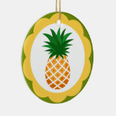 Pinapple en Flamingo Bird Keramisch Ornament (Rechts)