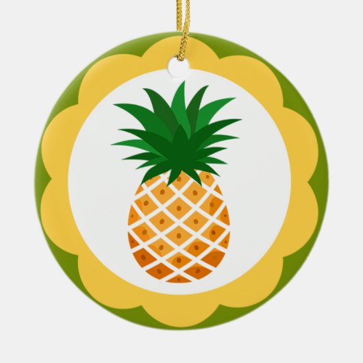 Pinapple en Flamingo Bird Keramisch Ornament (Voorkant)