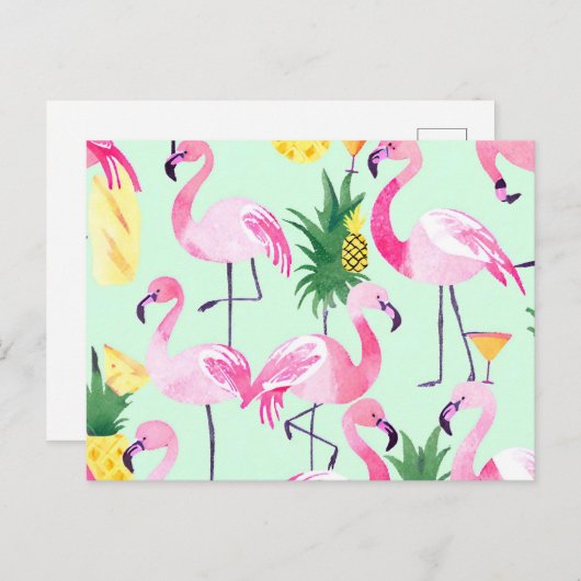 Pinapple Flamingo Briefkaart (Voorkant / Achterkant)