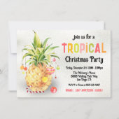 Pinapple Tropical Kerstparty Kaart (Voorkant)