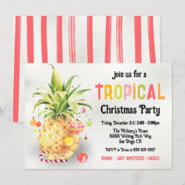 Pinapple Tropical Kerstparty Kaart