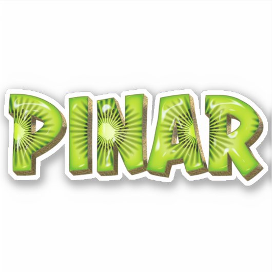 Pinar Name Kiwi Design Aufkleber Sticker (Voorkant)