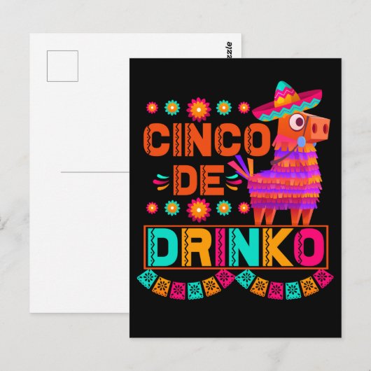 Pinata Cinco De Mayo Celebration Drink Briefkaart (Voorkant / Achterkant)