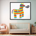 Piñata Donkey HOLA Waterverf Art Poster<br><div class="desc">Kijk eens naar deze mooie wandkunst,  hand gemaakt door mij voor je! Voel je vrij om je eigen tekst toe te voegen of de kleuren te wijzigen. Bezoek mijn winkel voor meer!</div>
