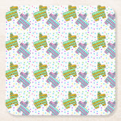 Piñata en Confetti Kartonnen Onderzetters (Voorkant)