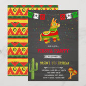 Pinata feestthema verjaardag kaart (Voorkant / Achterkant)