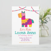 Pinata Fiesta Birthday Invitation Piñata Kaart (Staand voorkant)