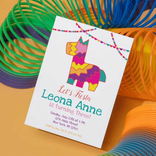 Pinata Fiesta Birthday Invitation Piñata Kaart