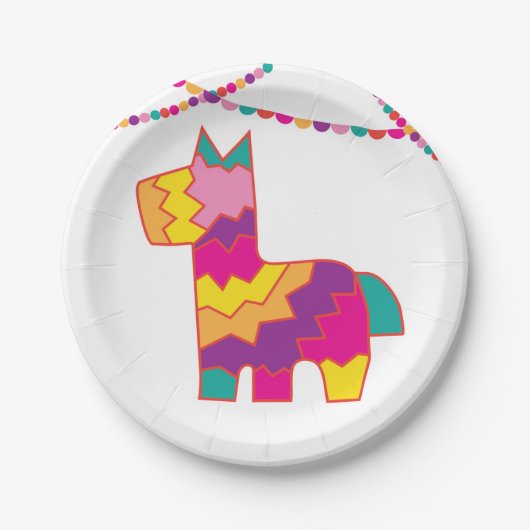 Pinata Fiesta Birthday Piñata Cinco de Mayo Borden Papieren Bordje (Voorkant)