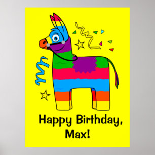 Pinata Happy Birthday Name  Poster