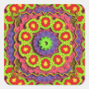 Piñata Kaleidoscoop Abstract Vierkante Sticker