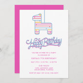 Piñata Party Meisje Kinderen Verjaardag Kaart (Voorkant / Achterkant)