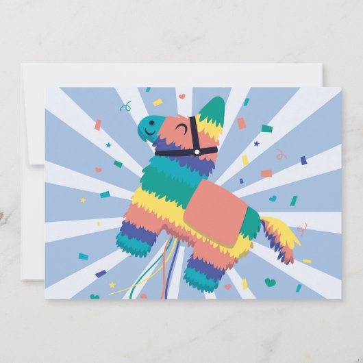 Piñata Verjaardagsfeestje Blauwe Fiesta Mexicaanse Kaart (Achterkant)