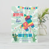 Piñata Verjaardagsfeestje Fiesta Meisje Jongen Mex Kaart (Staand voorkant)