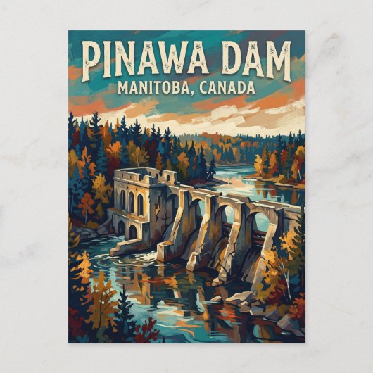 Pinawa Dam Canada Briefkaart (Voorkant)