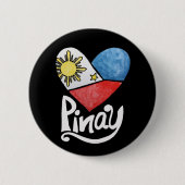 Pinay Filippijnen Flag Heart Filipina Ronde Button 5,7 Cm (Voorkant)