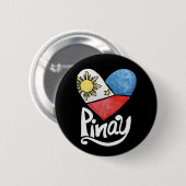 Pinay Filippijnen Flag Heart Filipina Ronde Button 5,7 Cm (Voorkant /achterkant)