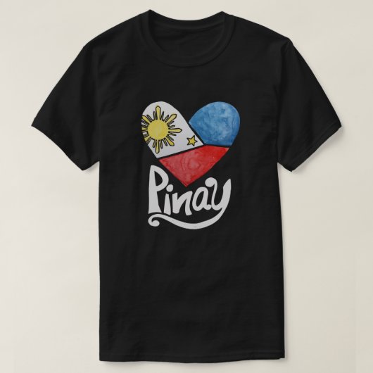 Pinay Filippijnen Flag Heart Filipina T-shirt (Design voorkant)